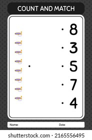 Count and match game with swimming goggles. worksheet for preschool kids, kids activity sheet