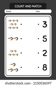 Count and match game with toucan. worksheet for preschool kids, kids activity sheet