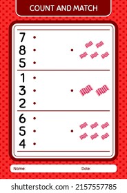 Count and match game with towel. worksheet for preschool kids, kids activity sheet