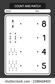 Count and match game with whiteboard marker. worksheet for preschool kids, kids activity sheet