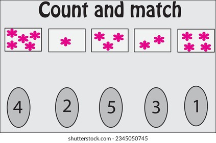 Count and match for kids. Educational game for kids.