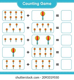 Count and match, count the number of Baby Rattle and match with the right numbers. Educational children game, printable worksheet, vector illustration