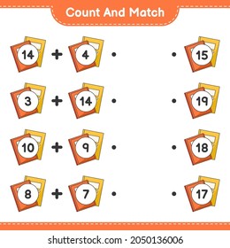 Count and match, count the number of Book and match with the right numbers. Educational children game, printable worksheet, vector illustration