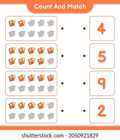 Count and match, count the number of Book and match with the right numbers. Educational children game, printable worksheet, vector illustration