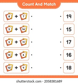 Count and match, count the number of Book and match with the right numbers. Educational children game, printable worksheet, vector illustration