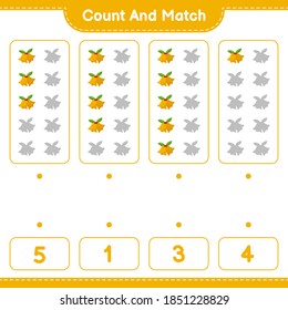 Count and match, count the number of Christmas Bell and match with right numbers. Educational children game, printable worksheet, vector illustration