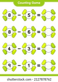 Count and match, count the number of Dumbbell and match with the right numbers. Educational children game, printable worksheet, vector illustration