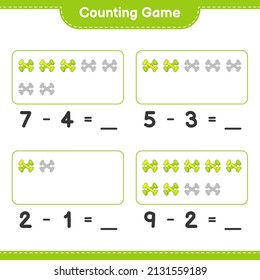 Count and match, count the number of Dumbbell and match with the right numbers. Educational children game, printable worksheet, vector illustration