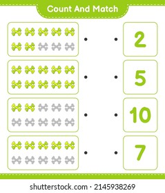 Count and match, count the number of Dumbbell and match with the right numbers. Educational children game, printable worksheet, vector illustration