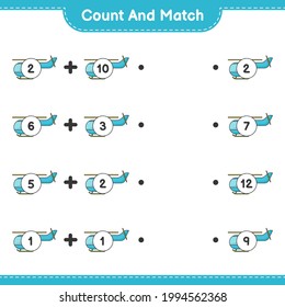 Count and match, count the number of Helicopter and match with the right numbers. Educational children game, printable worksheet, vector illustration