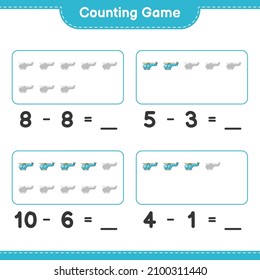 Count and match, count the number of Helicopter and match with the right numbers. Educational children game, printable worksheet, vector illustration