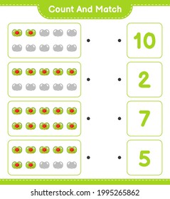 Count and match, count the number of Pacifier and match with the right numbers. Educational children game, printable worksheet, vector illustration