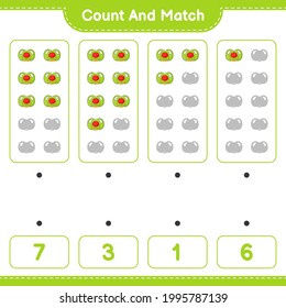 Count and match, count the number of Pacifier and match with the right numbers. Educational children game, printable worksheet, vector illustration