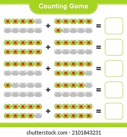 Count and match, count the number of Pacifier and match with the right numbers. Educational children game, printable worksheet, vector illustration