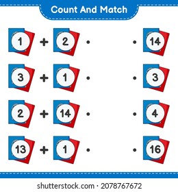 Count and match, count the number of Passport and match with the right numbers. Educational children game, printable worksheet, vector illustration