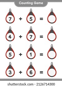 Count and match, count the number of Punching Bag and match with the right numbers. Educational children game, printable worksheet, vector illustration