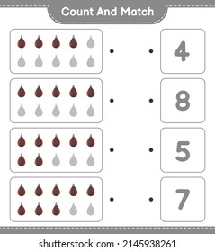 Count and match, count the number of Punching Bag and match with the right numbers. Educational children game, printable worksheet, vector illustration