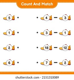 Count and match, count the number of Running Shoes and match with the right numbers. Educational children game, printable worksheet, vector illustration
