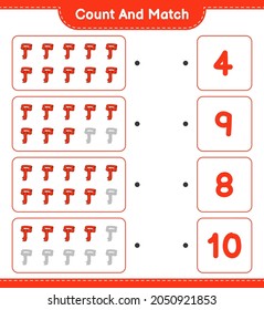 Count and match, count the number of Scarf and match with the right numbers. Educational children game, printable worksheet, vector illustration