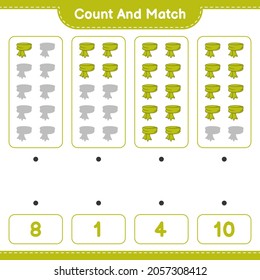 Count and match, count the number of Scarf and match with the right numbers. Educational children game, printable worksheet, vector illustration