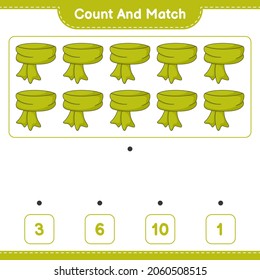 Count and match, count the number of Scarf and match with the right numbers. Educational children game, printable worksheet, vector illustration