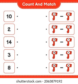 Count and match, count the number of Scarf and match with the right numbers. Educational children game, printable worksheet, vector illustration