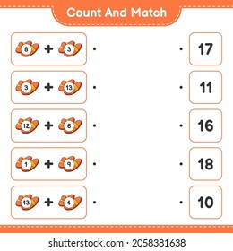 Count and match, count the number of Slippers and match with the right numbers. Educational children game, printable worksheet, vector illustration