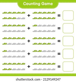Count and match, count the number of Sneaker and match with the right numbers. Educational children game, printable worksheet, vector illustration