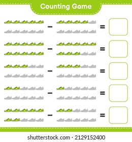 Count and match, count the number of Sneaker and match with the right numbers. Educational children game, printable worksheet, vector illustration
