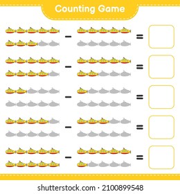 Count and match, count the number of Submarine and match with the right numbers. Educational children game, printable worksheet, vector illustration