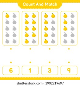 Count and match, count the number of Ugli and match with right numbers. Educational children game, printable worksheet, vector illustration