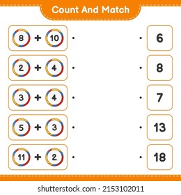 Count and match, count the number of Volleyball and match with the right numbers. Educational children game, printable worksheet, vector illustration