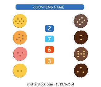 Count and match - worksheet for kids. Educational and mathematical game for kindergarten and preschool. 