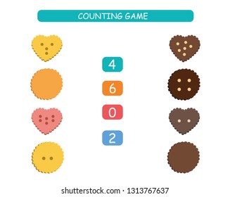 Count and match - worksheet for kids. Educational and mathematical game for kindergarten and preschool. 
