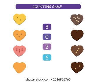 Count and match - worksheet for kids. Educational and mathematical game for kindergarten and preschool. 