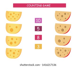 Count and match - worksheet for kids. Educational and mathematical game for kindergarten and preschool.