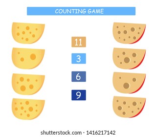 Count and match - worksheet for kids. Educational and mathematical game for kindergarten and preschool.