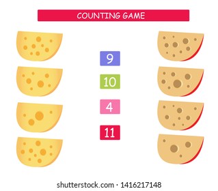 Count and match - worksheet for kids. Educational and mathematical game for kindergarten and preschool.