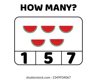 Count and match with written numbers. Educational worksheet.