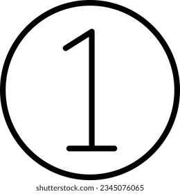 Count Number One Outline Icon