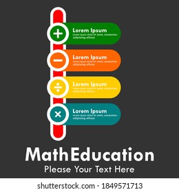 Count operations or mathematic education logo template illustration