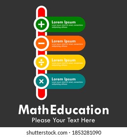 Count operations or mathematic education logo template illustration