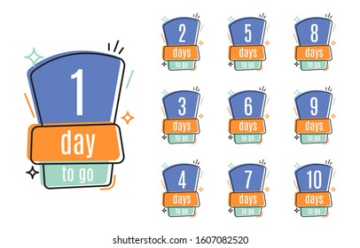 Count time sale. Number of days left to go, badges or sticker design