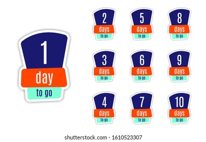 Count time sale. Number of days left to go, badges or sticker design