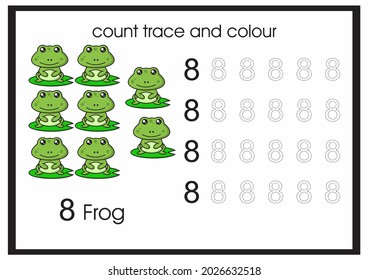 count trace and colour frog 