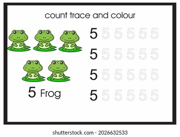 count trace and colour frog 