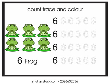 count trace and colour frog 
