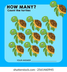 count the turtle how many i spy worksheets for kids kindergarten counting math