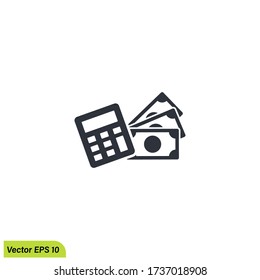 count wealth icon illustration. business and finance icon. Perfect for application, web, logo and presentation template. vector eps 10