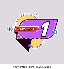 Countdown 1 days left. Sticker time sale badge. Modern flat style vector illustration 1_2